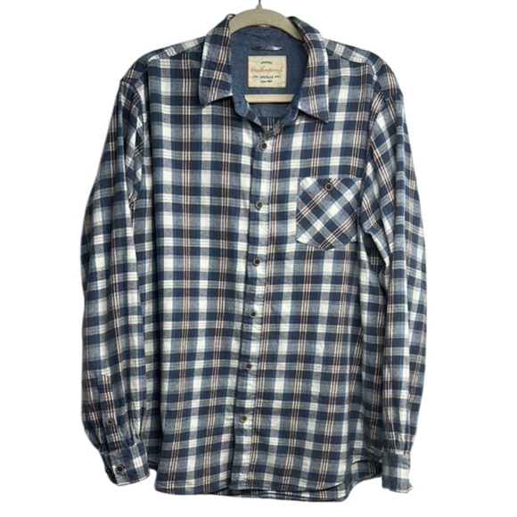 Weatherproof Blue and White Casual Button Down Shirt - Picture 2 of 7